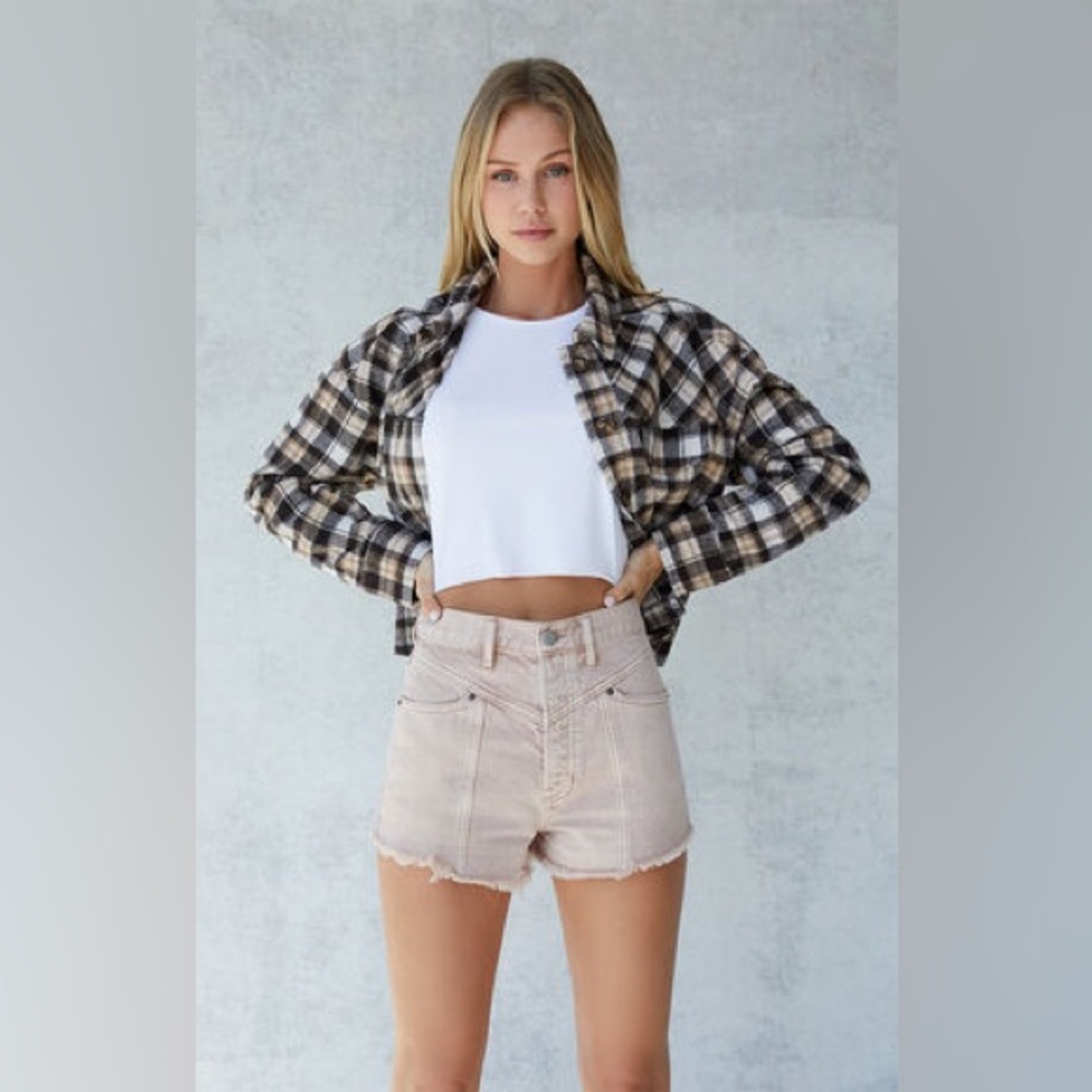 PacSun Tan Ultra High Waisted Vintage Denim Shorts